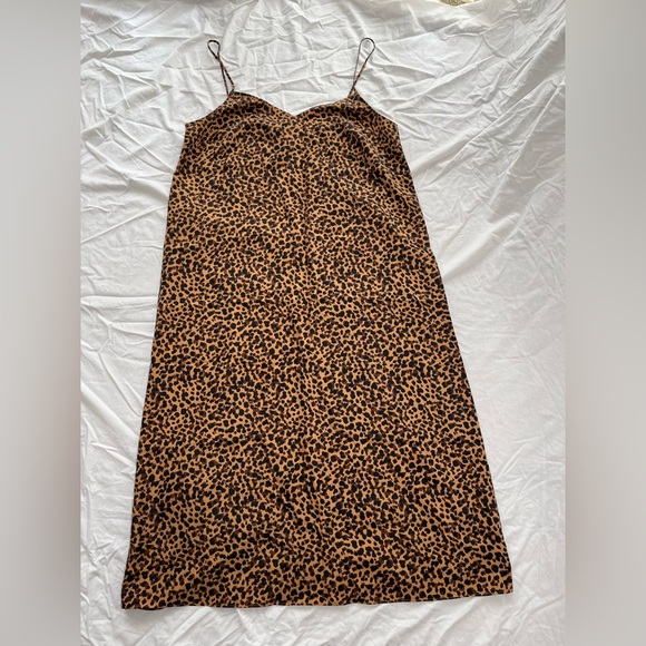 NWT Madewell Silk Slip Dress in Painted Leopard Cheetah Size 12 SOLD OUT ONLINE - Picture 8 of 11